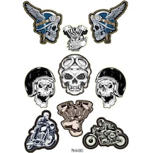 Sticker Seti Skull Kuru Kafa Motosiklet 01 Nötr
