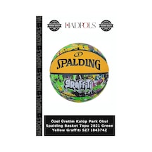 Özel Üretim Kulüp Park Okul Spalding Basket Topu 2021 Green Yellow Graffıtı Sz7 84374z