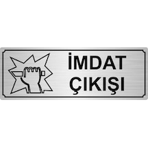 Gümüş Renk Metal İmdat Çıkışı Yönlendirme Levhası 7cmx20cm