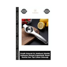 Pratik Sıkacak Ev Hediyesi Günlük Kullanım Manuel Ergonomik Metal Mutfak Bar Tipi Limon Sıkacağı Çelik