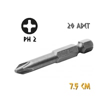 Kupa Tyson Vidalama Ucu Bits Uç - Ph2 Yıldız - 7.5 Cm. - 20 Adet