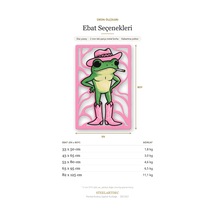 Pembe Kovboy Şapkalı Kurbağa Metal Tablo 63x95 Cm Çok Renkli