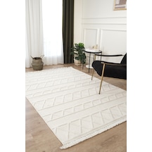 Mariesse Home Naturel Bukleli Yumuşak Dokulu Iskandinav Dokuma Halı 610 Krem
