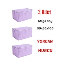 3 Adet Büyük Boy Bazaaltı Ve Çekyat Hurç 100 X 50 X 50 Cm Lila Renk Dolap Içi Hurç Micro Saten 50 X Diğer