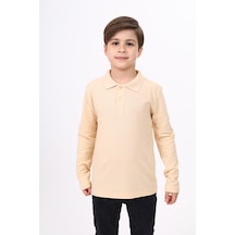 Toontoy Kids Toontoy Unisex Çocuk Nakışlı Tişört Bej