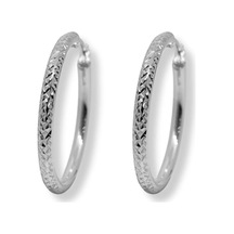Oya Silver Kalemli Kadın Gümüş Halka Küpe 3.5x3.5cm