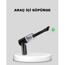 Buğz Mini Şarjlı Araç Süpürgesi 120w Güçlü Motor, 5500pa Vakum Emiş, Yıkanabilir Filtre