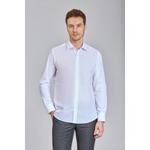 Bisse Klasik Yaka Uzun Kollu Regular Fit Erkek Gömlek Gmkls250048 D01 Beyaz