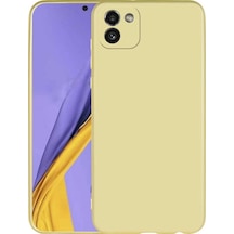 Noktaks - Galaxy Uyumlu A03 Uyumlu - Kılıf Mat Soft Premier Silikon Kapak - Gold - T24172 Gold
