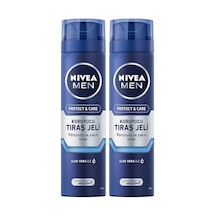 Men Erkek Nemlendirici Tıraş Jeli Protect&care 200 Ml, Kuru Ciltler İçin, Pürüzsüz Tıraş 2 Paketi