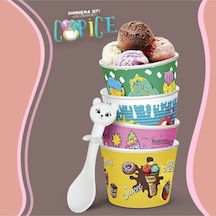 4 Lü Cupice Dondurma Seti Kaşıklı