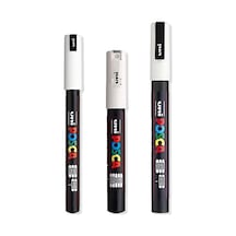 - Ultra İnce - İnce Boya Marker Kalem Seti - Pc-1mr, Pc-1m, Pc-3m - Beyaz Mürekkep - 3'lü Paket 103 Ivory