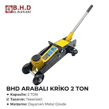 Bhd 2 Ton Arabalı Hidrolik Kriko - Tekerlekli Taşınabilir Profesyonel Araç Krikosu - Dayanıklı Metal Gövde