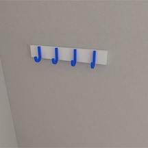 Hepsi3boyutlu Modern Duvar & Kapı Baston Askılık - 4 Adet Mavi J Askılık - Model No : 6 Mavi