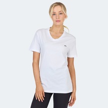 Slazenger KRISTEN I Kadın V Yaka Beyaz Tişört