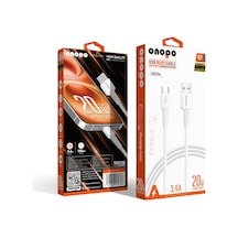 Onopo Android Xiaomi Uyumlu Type-c To Usb 3.4a Hızlı Şarj Ve Data Kablosu 1 Metre - Q7 Beyaz Smart Kablo Diğer