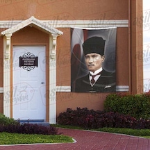 Kalpaklı Gazi Mustafa Kemal Atatürk - Ay Yıldız - Türk Bayrağı Poster - Bayrak 100x150 Cm 1