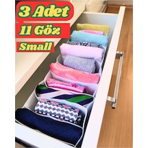 3 Adet 11 Gözlü Çekmece İçi Organizer & Düzenleyici Cepli Çamaşır Çorap Kravat Organizeri Kumaş Beya Diğer