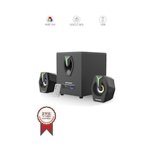 Torima D38 Siyah Bluetooth Hoparlör 2in1 Subwoofer Rgb Işıklı Bilgisayar Hoparlörü Speaker