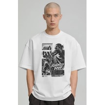 Kendrick Lamar Rapper Şarkıcı Baskılı Unisex Oversize Premium Tiş Beyaz