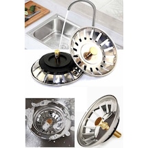 2 Adet Çöpmak Paslanmaz Çelik Sifon Süzgeci 8 Cm Lavabo Evye Süzgeci Lavabo Gider Süzgeci