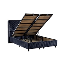 Baklava Lüks Baza Ve Başlık Seti 120x200 Cm Tek Kişilik Metal Baza Ve Başlık Takımı Antrasit Kumaş