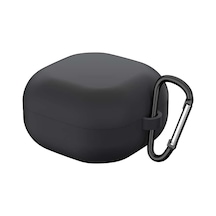 Samsung Galaxy Buds 4 Pro İçin Kılıf Askılı Mat Silikon Siyah Galaxy Buds 4 Pro İle Uyumlu Kılıf - Siyah