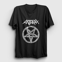 Presmono Unisex Skulls Anthrax T-shirt Siyah