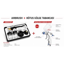 Airbrush Seti + Mini6 0.5mm Yandan Depolu Gölge Tabancası Seti