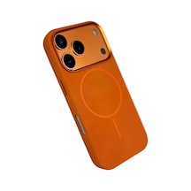 Joko Apple Uyumlu iPhone 17 Pro Max Uyumlu Luno Deri Magsafe Kapak - Turuncu