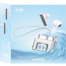 Karler - 885 - Bass F08 Dijital Şarj Göstergeli Tws Bluetooth Kulaklık - Glblseme - - Mavi