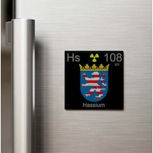 Hassium Hassiyum Elementi Buzdolap Magneti 9x9 Cm