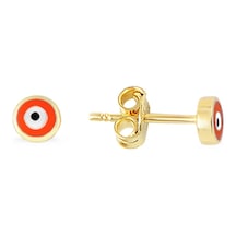 Altın Kırmızı Gözlü Mini Küpe Ayk655Kp19M2 Altınsepeti