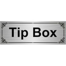 Tip Box 7x20cm Gümüş Renk Metal Yönlendirme Levhası