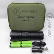 Or-g501 Geceyi Gündüze Çeviren 3 Km Menzilli Dev Projektör Fener Powerbank Özellikli Yedek Pilli Full Set Siyah