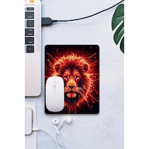 Sonictouch Kırmızı Neon Aslan Pürüzsüz Yüzey Kaymaz Taban Dikişsiz Kenar Gamer Oyuncu Mouse Pad 19x2 Mousepad