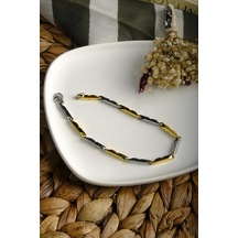 Iki Renk Kararmaz Çelik Erkek Bileklik Çok Renkli