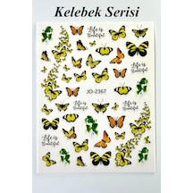 Nail Art Sticker Kendinden Yapışkanlı, Tırnak Süsleme, Tırnak Dövmesi Stikır 2367 Yeşil-2367