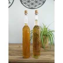 Toskana Yağdanlık Sirkelik Şişe 2'li Set 750 Ml El Yapımı Cam Mantar Tıpalı - Mh-137081452 Şeffaf