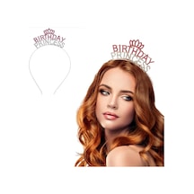 Kristal Taşlı Pembe Birthday Princess Yazılı Parti Tacı 19x11 Cm Bx40 Diğer