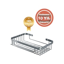 Çelik Banyo Paslanmaz Çelik Taci 1 Li 23x15 Cm Şampuanlık Köşe Süngerlik Krom