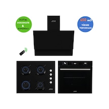 Alveus Afm Serisi Mareo Turbolu Cam Dijital FM7700 + FM2200 + FM3400B Siyah 3'lü Ankastre Set