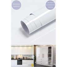 Trendpoint Kendinden Yapışkanlı 60cm 100cm Simli Beyaz Duvar Kağıdı Mutfak Tezgah Dolap Masa Kaplama