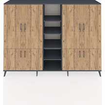 Hyperion Dolap 14 Raflı 8 Kapaklı 220x44x163 Antrasit-çam/antrasi Antrasit-çam/antrasit
