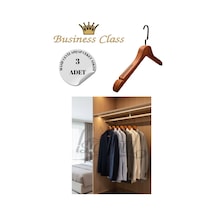 Takım Elbise Askısı 44 Cm Siyah Masif Ahşap İtalyan Kancalı Business Class 3 Adet Diğer