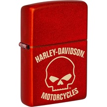 Zippo Harley Davidson Lazer Kafatası Kırmızı Çakmak 084846