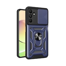 Newface Samsung Galaxy M15 Kılıf Pars Lens Yüzüklü Silikon - Lacivert