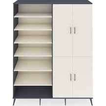 Hyperion Gardrop 8 Raflı 4 Kapaklı 2 Askılı 176x44x221 Antrasit-aytaşı Aytaşı