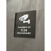 Siyah Parlak Pleksi 7\24 Kamera İle İzlenmektedir Uyarı Levhası