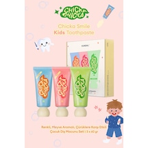 Renkli, Meyve Aromalı, Çürüklere Karşı Etkili Çocuk Diş Macunu Seti Kundal Chicka Smile Kids Toothpaste Set